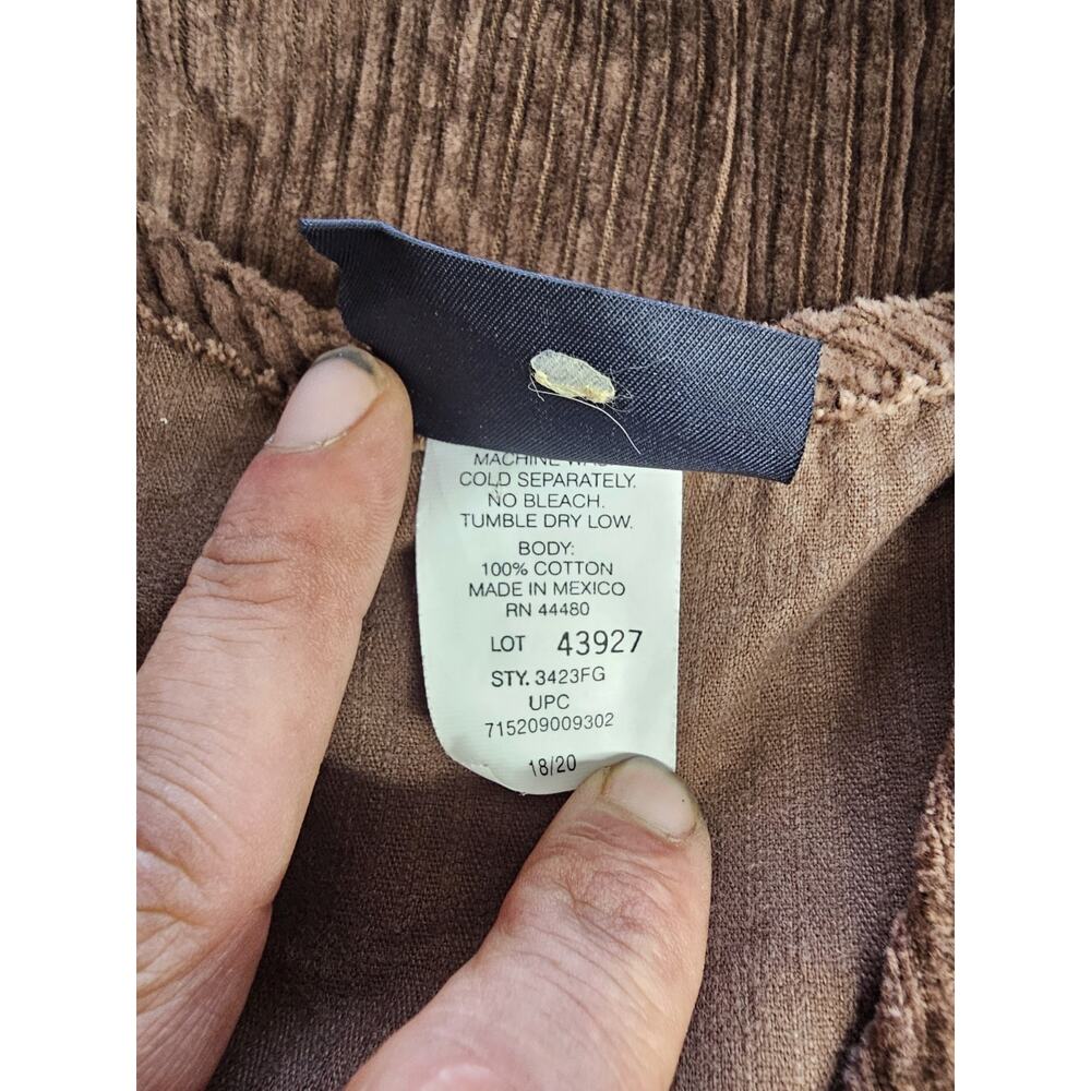 VTG Brown Corduroy Jumper Dress Button Front Pockets Plus Size 18 20 Cottagecore - Picture 7 of 8